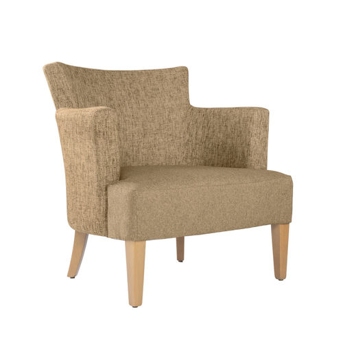 Contemporary armchair - EVELYNE SQUARE PL01 - New Life Contract - fabric / wooden / with removable cover