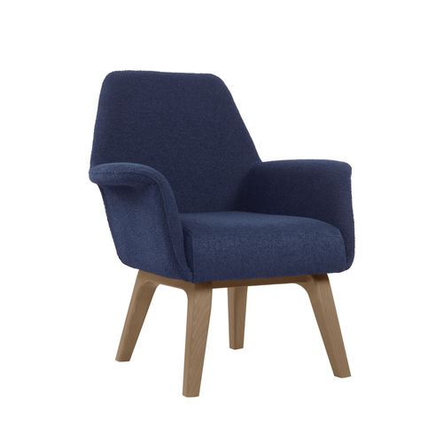 Contemporary armchair - VIVA PO02 - New Life Contract - fabric / leather / beech