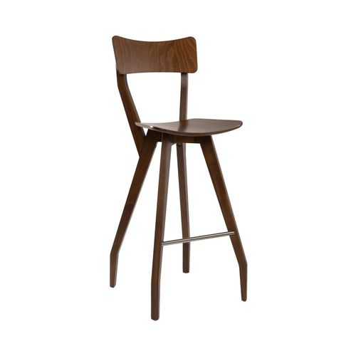 Minimalist design bar stool - MARTINA SG01S - New Life Contract - plywood / beech base / with footrest