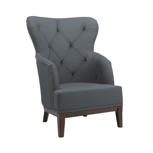 Contemporary armchair - ISOTTA BE02 - New Life Contract - fabric / wooden / high-back