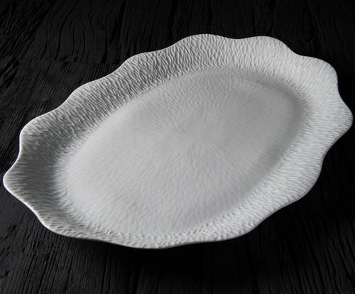Limoges porcelain serving tray - SMOCK - Jacques Pergay - for restaurant