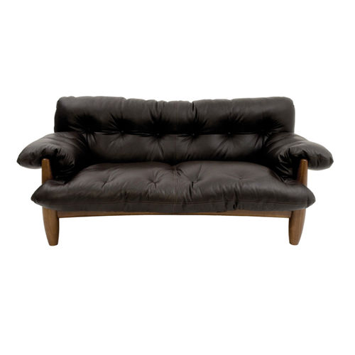 Traditional sofa - MOLE - LinBrasil - leather / brown / gray