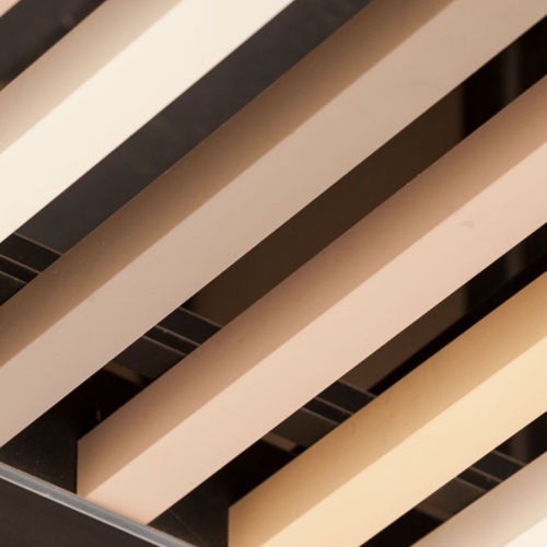 Metal suspended ceiling - 30X100 BAFFLE - Tacer Ltd. - strip / sound-absorbing / flame-retardant