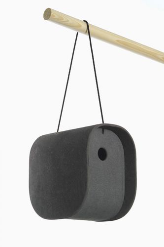 Fiber-reinforced concrete birdhouse - BIRDY - green-form - hanging