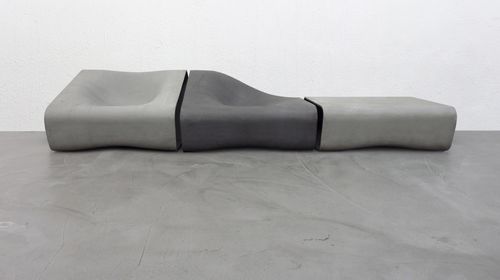 Modular upholstered bench - DUNE - green-form - original design / fiber-reinforced concrete / garden