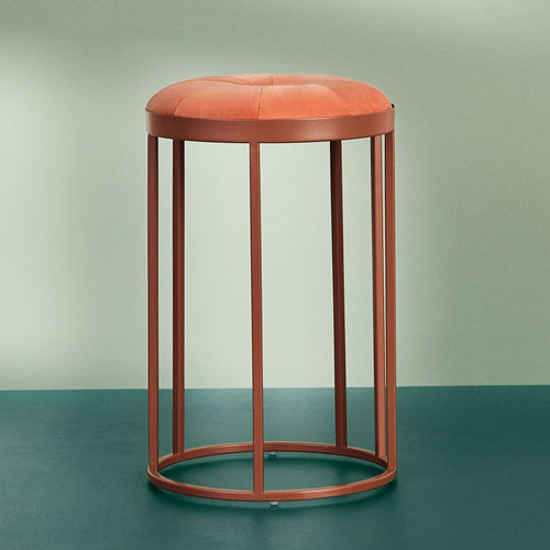 Contemporary stool - DAISY - Warm  Nordic - steel base / powder-coated steel base / round