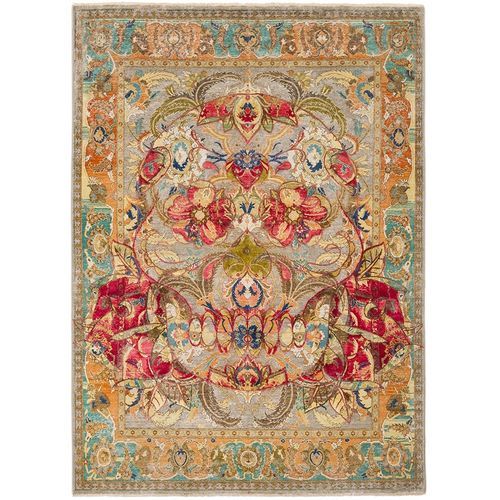 Traditional rug - SKULL  - Knots rugs - floral pattern / wool / silk
