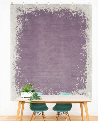 Contemporary rug - MODERN BORDER - Knots rugs - patterned / silk / Tibetan wool