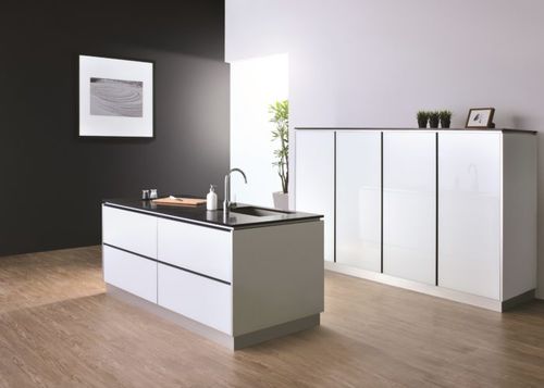 Contemporary kitchen - MOD 0 - Alustil - glass / quartz / aluminum