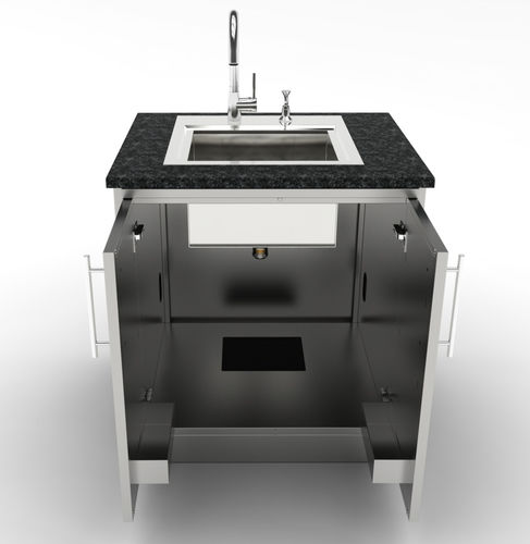 Stainless steel kitchen sink cabinet - SBC30FDD - SUNSTONE - for garden / home