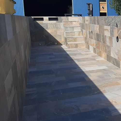 Wall swimming pool - CUSTOM - Tilestone Pools one piece tiled pools - one-piece / lap / custom