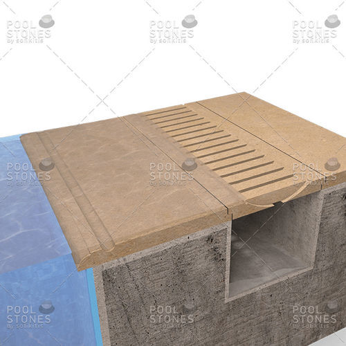 Natural stone overflow grating - System No4 - Poolstones - pool