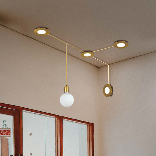 Contemporary ceiling light - VINTAGE - cattaneo - round / brass / bronze