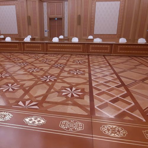 Engineered parquet floor - marquetry tiles - SURCO interiors - oak / oiled / brushed