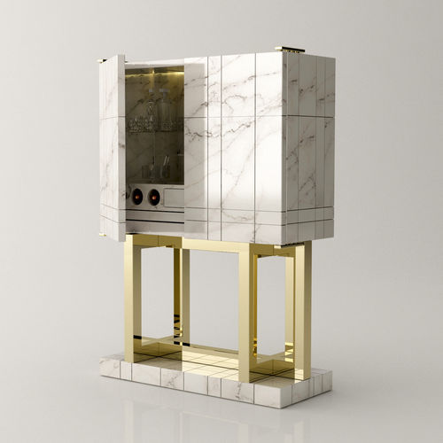 Hotel room bar cabinet - SIBARITA - Roig - art & design - - contemporary / polished brass / stainless steel
