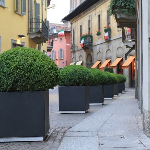 Stainless steel planter - QUADRA - Ferrinox - square / cube / high-resistance