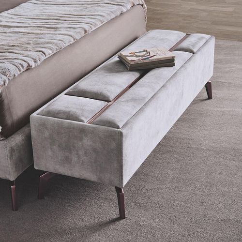 Contemporary bed bench - JAZZ - MHR - fabric / stainless steel