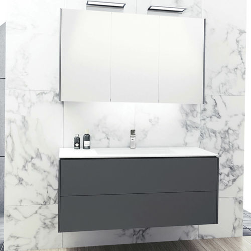 Double washbasin cabinet - D-LINE - UAB KAME - wall-hung / MDF / ceramic