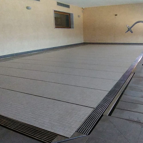 Swimming pool cover with rods -  S-LINE - ABERMOVE/RJB HOME - automatic / security / custom