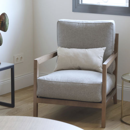 Contemporary armchair - VALENTINA - Casual Home & Contract - fabric / ash / with removable cushion