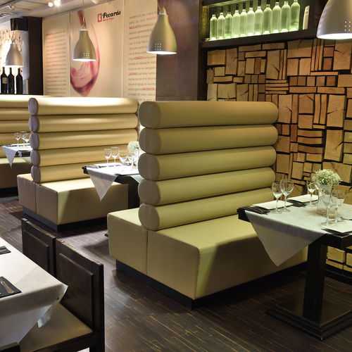 Contemporary upholstered bistro bench - AMERICAN - Casual Home & Contract - fabric / contract / indoor