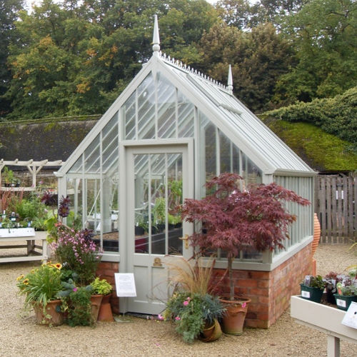 Gardening greenhouse - THE HIDCOTE - ALITEX - even-span / aluminum frame / glass
