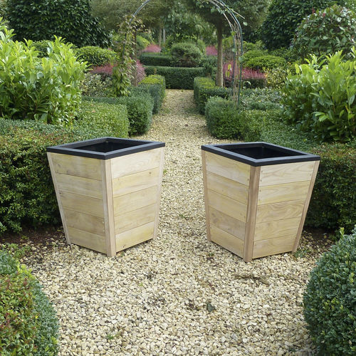 Oak planter - THE CLASSIC - CHRIS NANGLE - iroko / conical / traditional