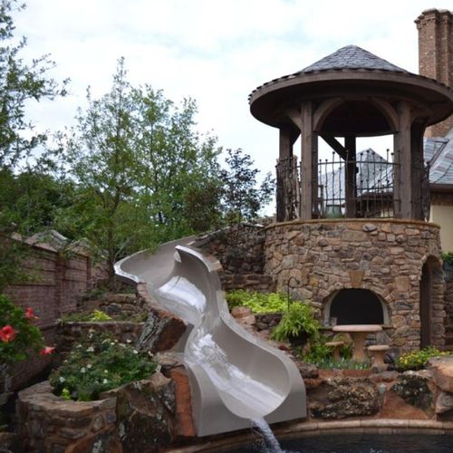 Curved water slide - American Aqua Works - for playground / for water park / for public pool