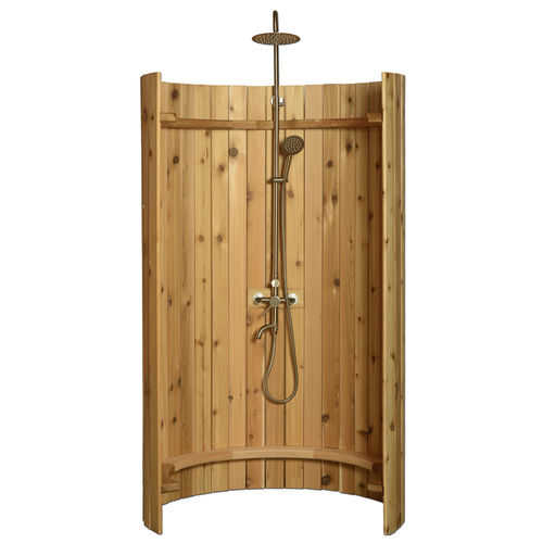 Outdoor shower column - ELLIPSE  - Almost Heaven Saunas - steel / on foot / contemporary