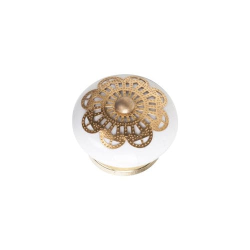 Contemporary door knob - MOD 1066 - HERRAJES NESU SL - brass / porcelain