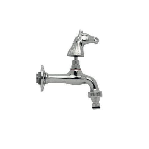 Drinking fountain single tap - CAVALLO K - MORELLI S.A.S. - wall-mounted / chrome-plated brass / garden