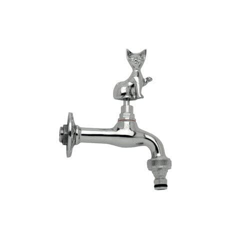 Drinking fountain single tap - GATTO K - MORELLI S.A.S. - wall-mounted / chrome-plated brass / garden
