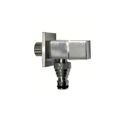 Drinking fountain single tap - SQUARE - MORELLI S.A.S. - wall-mounted / chrome-plated brass / garden