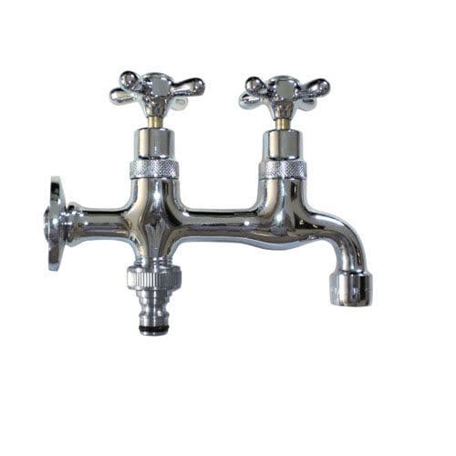 Drinking fountain single tap - TANDEM K - MORELLI S.A.S. - wall-mounted / chrome-plated brass / garden