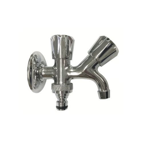Drinking fountain single tap - TWIN K - MORELLI S.A.S. - wall-mounted / chrome-plated brass / garden