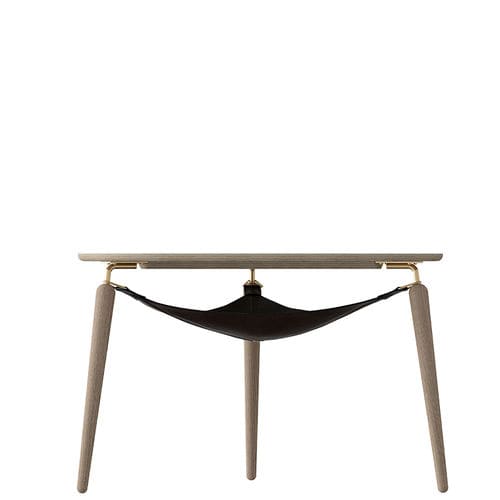 Scandinavian design coffee table - HANG OUT - Umage - oak / leather / fabric