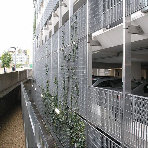 Mesh cladding - STEREO-3 - LANG AND FULTON - steel / galvanised steel / sustainable