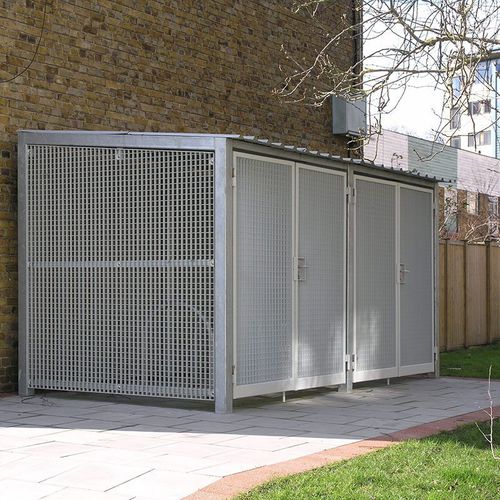 Secure bike shelter - GRATING - LANG AND FULTON - steel
