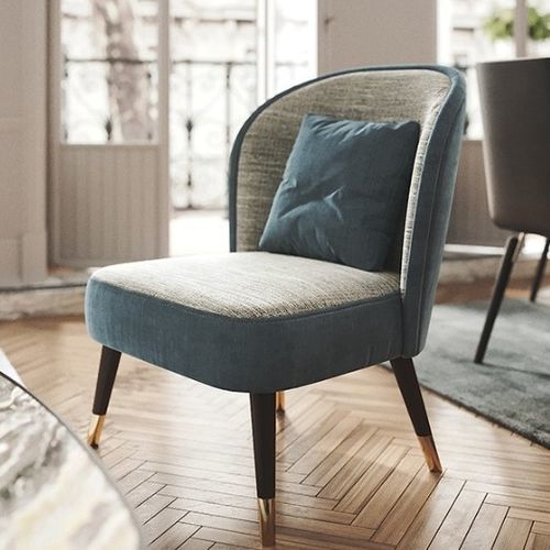 Design armchair - ABBEY - Praddy Unipessoal lda - fabric / stainless steel / solid wood