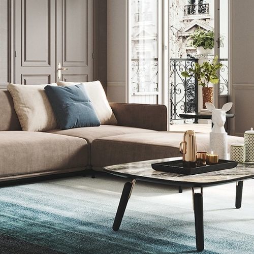 Contemporary side table - GRIFFITH - Praddy Unipessoal lda - stainless steel / lacquered wood / marble
