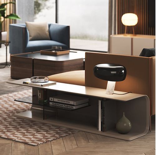 Modern console table - ARIZONA II - Praddy Unipessoal lda - wooden / glass / wooden base