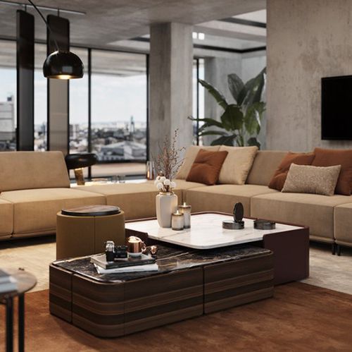 Contemporary coffee table - ARIZONA I - Praddy Unipessoal lda - wooden / wooden base / rectangular