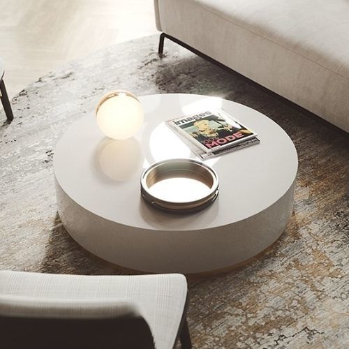 Contemporary coffee table - SANTA - Praddy Unipessoal lda - wooden / wooden base / round