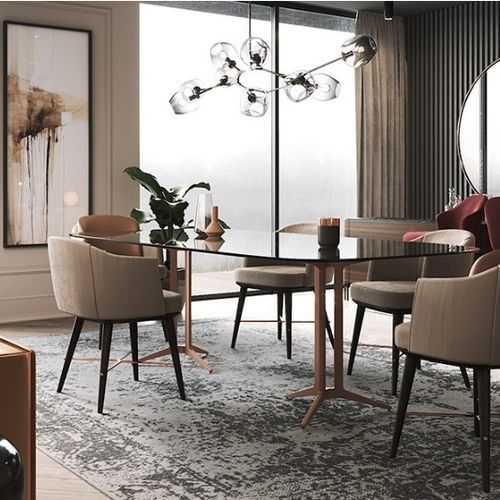 Design dining table - FLAMINGO - Praddy Unipessoal lda - metal / metal base / rectangular