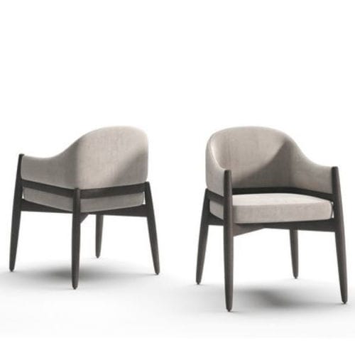 Contemporary dining chair - SOPRANO I - Praddy Unipessoal lda - indoor / velvet / natural oak