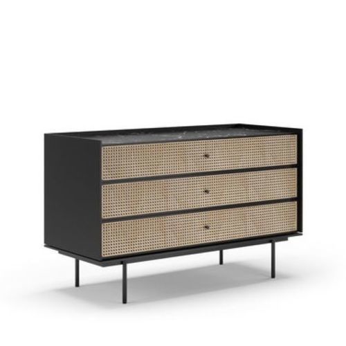 Contemporary chest of drawers - CELLO - Praddy Unipessoal lda - metal / rattan / 3-drawer