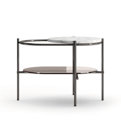 Contemporary side table - CELLO II - Praddy Unipessoal lda - bronze / stainless steel / marble
