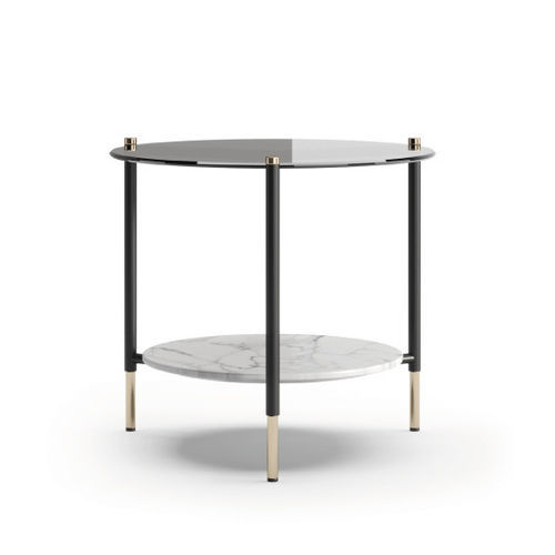 Contemporary side table - BATON II - Praddy Unipessoal lda - marble / stainless steel / home