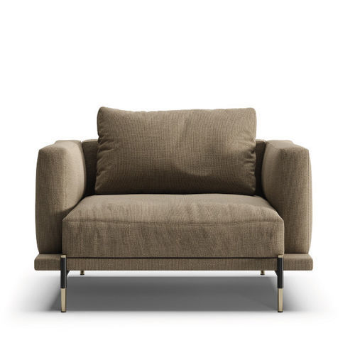 Minimalist design armchair - BATON - Praddy Unipessoal lda - Trevira CS® / lacquered metal / handmade