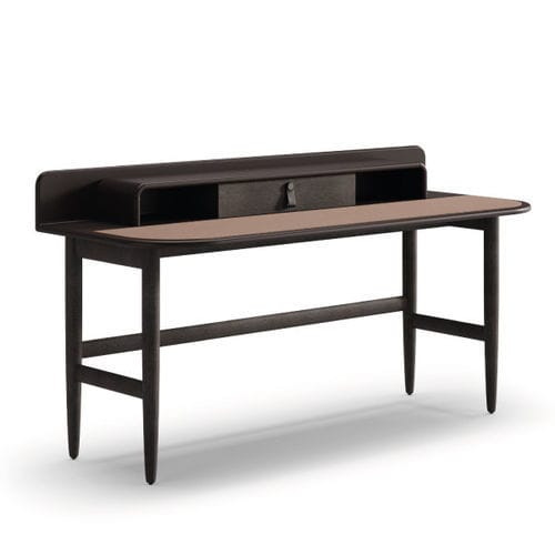 Contemporary desk - SOPRANO - Praddy Unipessoal lda - wooden / leather / curved